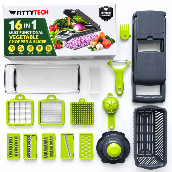 16-In-1 Multifunctional Vegetable Chopper & Slicer