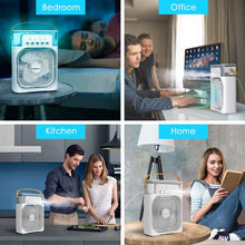 Portable Air Conditioner Fan | Usb Electric Fan With Led Night Light, Fine Mist Water, And Humidifier Function | Led Night Light Water Mist | Random Color